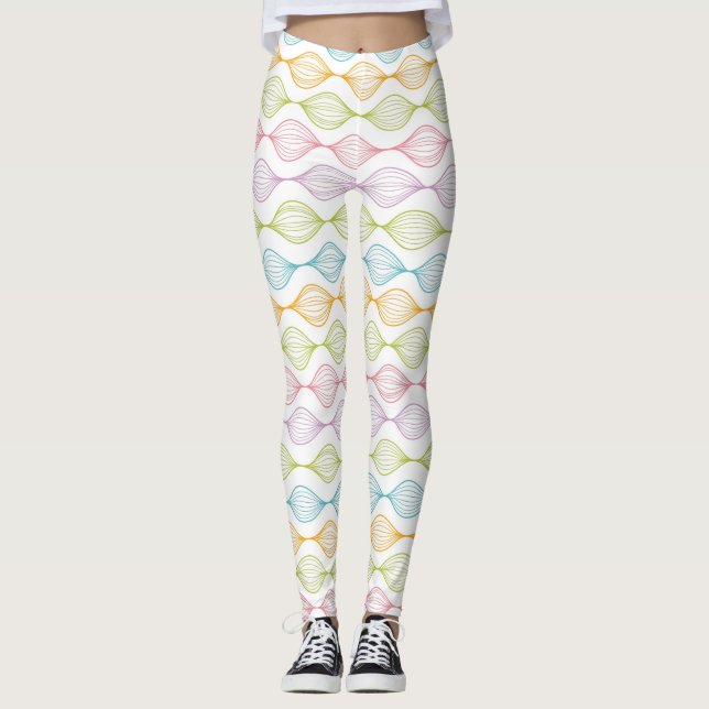 Leggings Modelo horizontal colorido del ogee (Anverso)