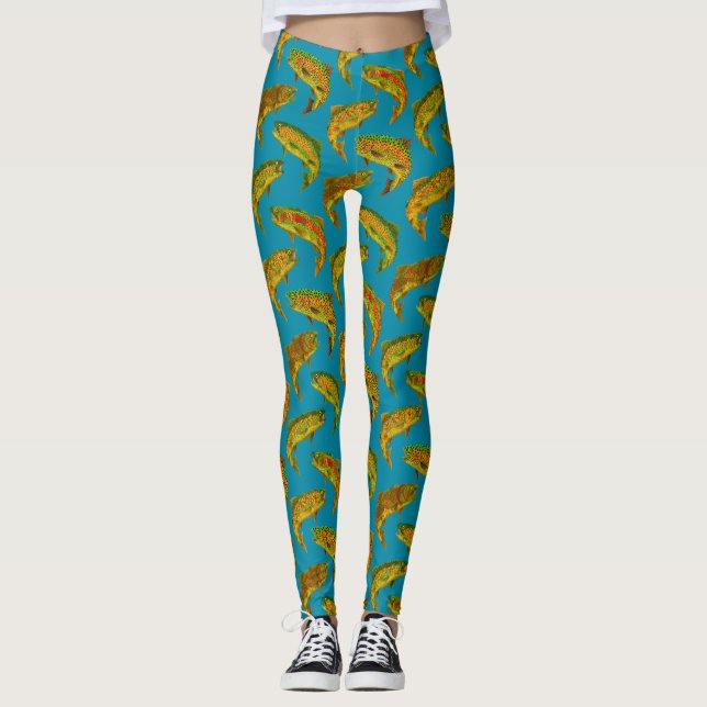 Leggings Modelo inconsútil 2018 de la trucha arco iris de (Anverso)