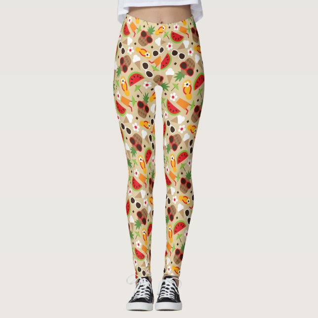 Leggings Modelo inconsútil de las vacaciones tropicales (Anverso)
