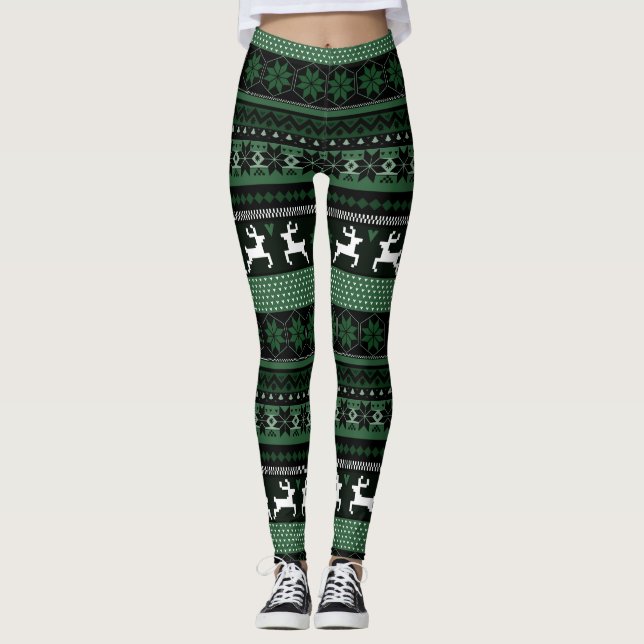 Leggings Modelo justo verde de la isla (Anverso)