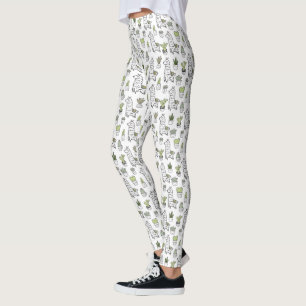 Leggings Modelo lindo de la alpaca y del cactus