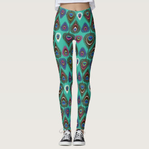 Leggings modelo lindo de la pluma del pavo real