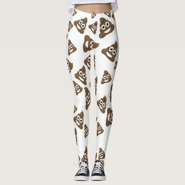 Leggings Modelo lindo divertido de la emoji del impulso (Anverso)
