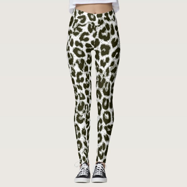 Leggings Modelo moderno #12 de la piel del leopardo (Anverso)