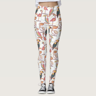 Leggings Modelo moderno con los pájaros tropicales