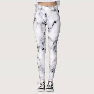 Leggings Modelo moderno de mármol blanco y negro de diseño