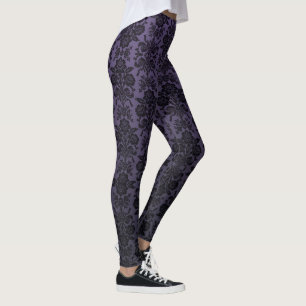 Leggings Modelo negro del damasco del cordón