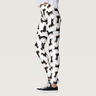 Leggings Modelo negro y del moreno del Dachshund