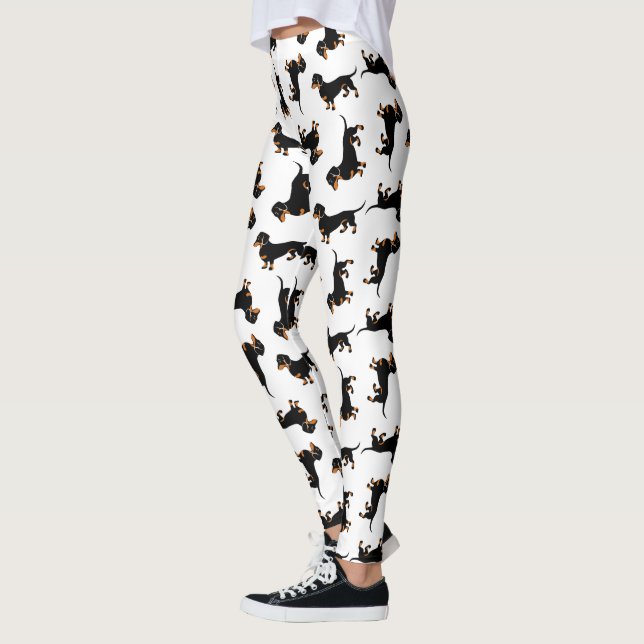 Leggings Modelo negro y del moreno del Dachshund (Izquierda)