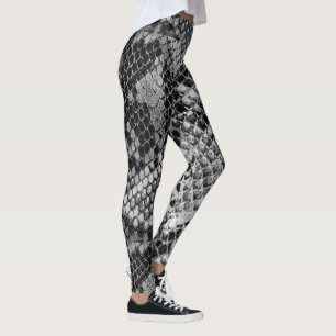 Leggings Modelo negro y gris de la piel de serpiente