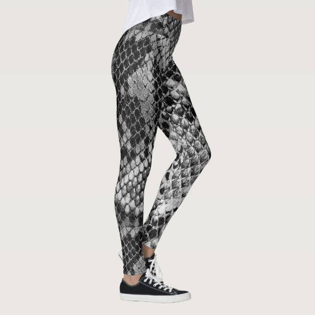 Leggings Modelo negro y gris de la piel de serpiente (Derecha)