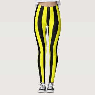 Leggings Modelo rayado amarillo y negro Coloured