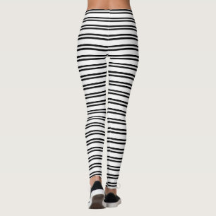 Leggings Modelo rayado blanco y negro de las rayas