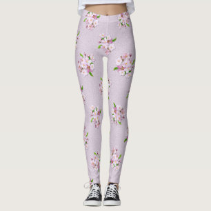 Leggings Modelo retro floral de la primavera