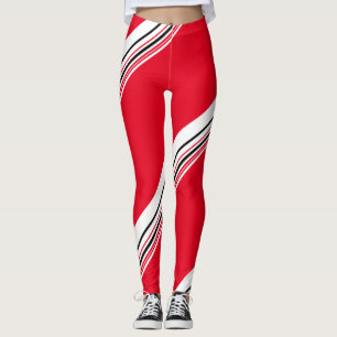 Leggings Modelo rojo caliente de la raya mordaz