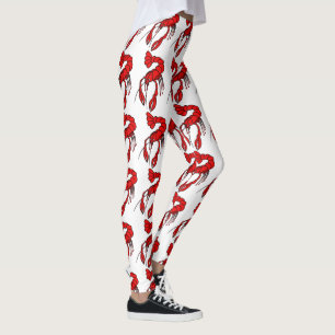 Leggings Modelo rojo de los cangrejos de la diversión