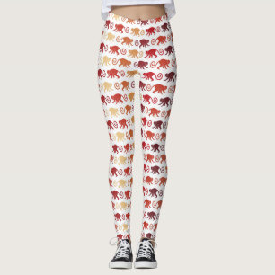 Leggings Modelo rojo de los monos