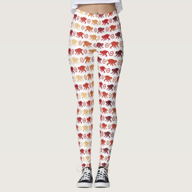 Leggings Modelo rojo de los monos (Anverso)