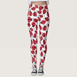 Leggings Modelo rojo lindo de las mariquitas