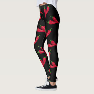 Leggings Modelo rojo picante del chile, pimientas en el