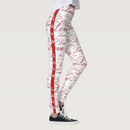Leggings Modelo romántico de la tipografía de la tarjeta