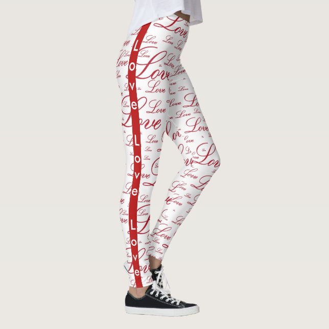 Leggings Modelo romántico de la tipografía de la tarjeta (Derecha)