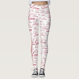 Leggings Modelo romántico de la tipografía de la tarjeta