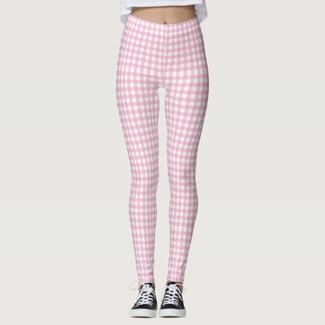 Leggings Modelo rosado bonito del control de la guinga (Anverso)