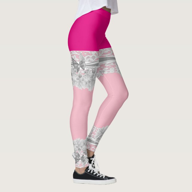 Leggings Modelo rosado de la liga del boda de las novias (Derecha)