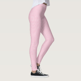 Leggings Modelo rosado de la tela escocesa de la guinga