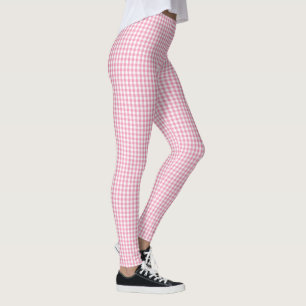 Leggings Modelo rosado de la tela escocesa de la guinga