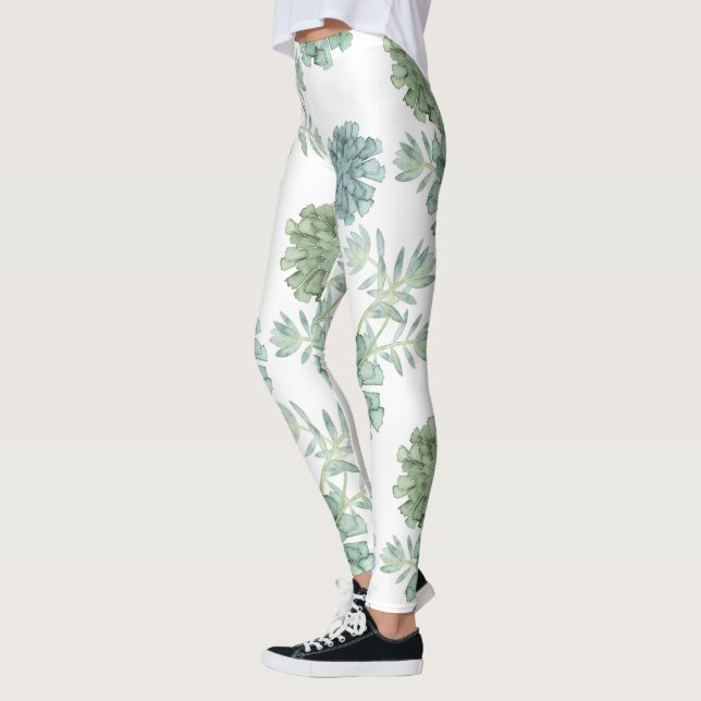 Leggings Modelo suculento de la felicidad el | de la planta (Izquierda)