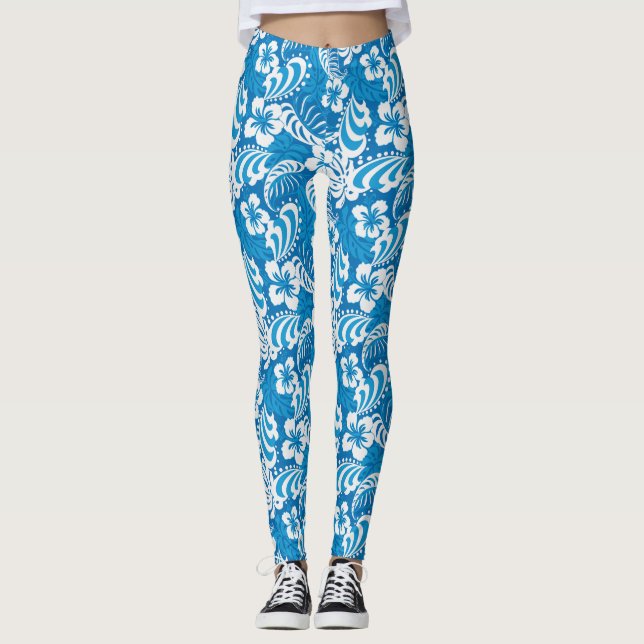 Leggings Modelo tropical del hibisco (Anverso)
