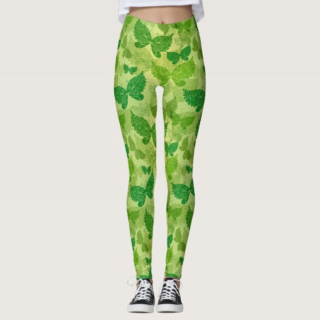 Leggings Modelo verde de la primavera (Anverso)