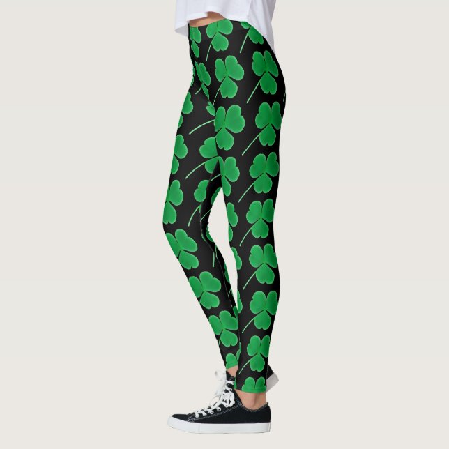 Leggings Modelo verde irlandés de los tréboles del día el | (Izquierda)