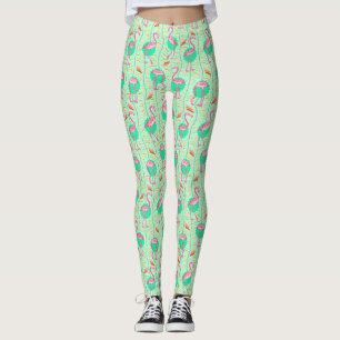 Leggings Modelo verde tropical del verano de los helechos
