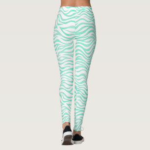 Leggings Modelo verde verde azulado de la cebra