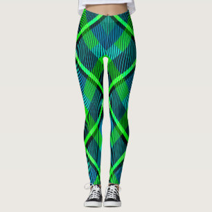 Leggings Modelo verde y azul del tartán
