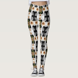 Leggings Modern abstract floral art