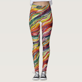 Leggings Modern abstract geometric digital pattern 40