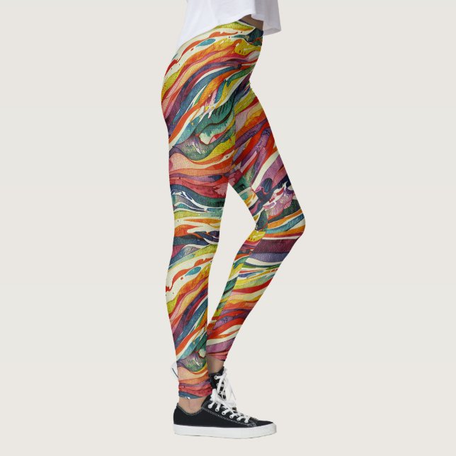 Leggings Modern abstract geometric digital pattern 40 (Derecha)