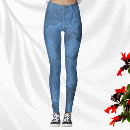 Leggings Modern Blue Swirl