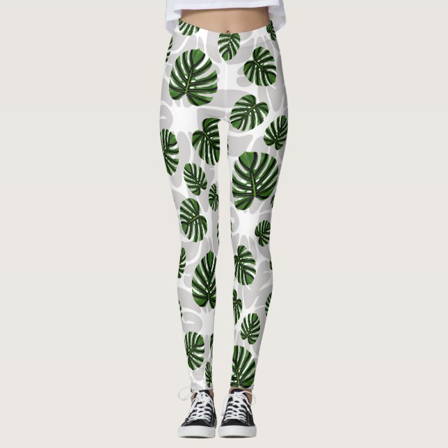 Leggings Modern Boho Botanical Leaves Pattern (Anverso)