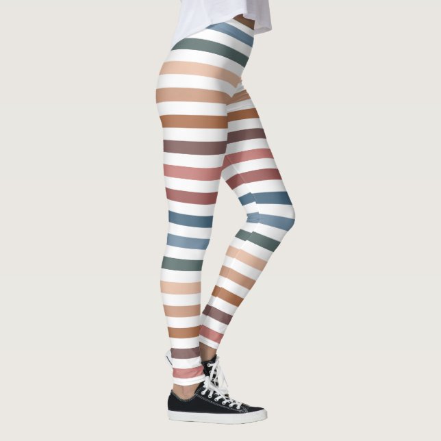 Leggings Modern Boho Earth Tones Striped (Derecha)