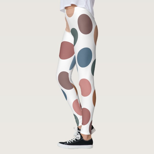 Leggings Modern Boho Terracotta & Teal Polka Dot (Izquierda)