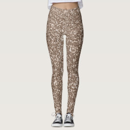 Leggings Modern Brown Tan Purpurina Textura Patrón sin inco