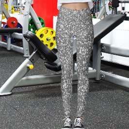 Leggings Modern Cute Grey Glitter Sparkle Pattern Fun Gift 