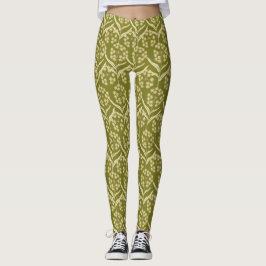 Leggings Modern Floral Pattern: White Umbel Flowers