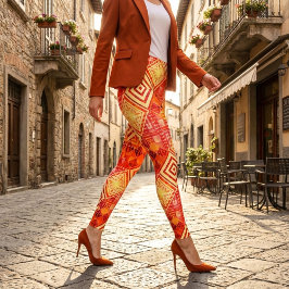 Leggings Modern Geometric Abstract Pattern 