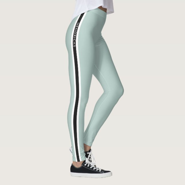 Leggings Modern Minimalist Duck Egg Green Stylish Athletic (Derecha)